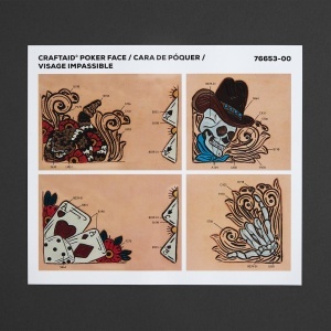 Sablon reutilizabil Craftaid, model poker (Poker Face) pentru modelaj piele - Tandy Leather 76653-00