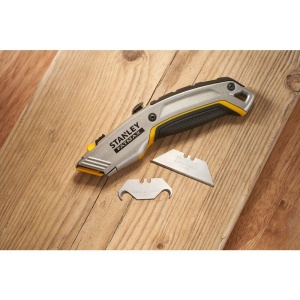Stanley 0-10-789, Cutter cu doua lame retractabile FatMax Xtreme, 175mm + 2 lame trapezoidale si 2 lame tip carlig 62mm - Img 3