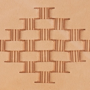 Stanta de embosare din alama, model impletitura cos cu linii (Lined Basket Weave) - Tandy Leather 8900-19 - Img 2