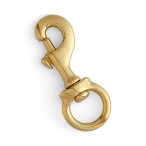 Carabina cu ochi rotativ (Swivel Eye Bolt Snap) din alama masiva pentru curele de 19 mm - Tandy Leather - Img 2