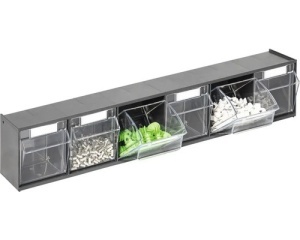 Cutie organizator industrial cu 6 recipiente transparente 600 x 113 x 75 mm - Img 6
