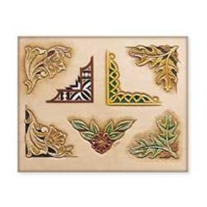 Sablon reutilizabil Craftaid, model colturi asortate (Assorted Corners) pentru modelaj piele - Tandy Leather 76560-00 - Img 3