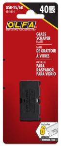 Set 6 lame racleta sticla inox 40 mm OLFA GSB-2S/6B