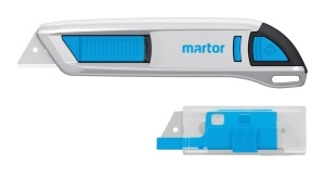 Cutter de siguranta Martor Secunorm 500 50000110 cu lama trapezoidala nr. 65232, blister