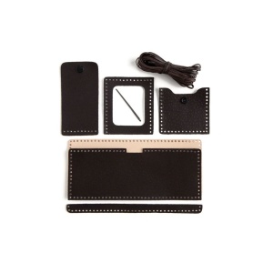 Kit portofel Lancer din piele Tandy Leather, cu buzunar pentru monede si fereastra ID - Img 3