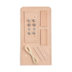 Kit portofel mic Winslow din piele vegetala Tandy Leather, cu capse, 10,8 x 7 cm - imagine 5