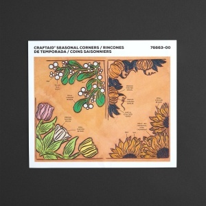 Sablon reutilizabil Craftaid, model colturi sezoniere (Seasonal Corners) pentru modelaj piele - Tandy Leather 76663-00