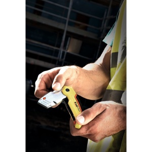 Stanley 0-10-825, Cutter FatMax pliabil cu lama retractabila, 160mm + 3 lame trapezoidale 62mm - Img 9