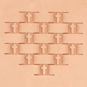 Stanta de embosare din alama, model impletitura cos incrucisata (Cross Basket Weave) - Tandy Leather 8900-46 - Img 2