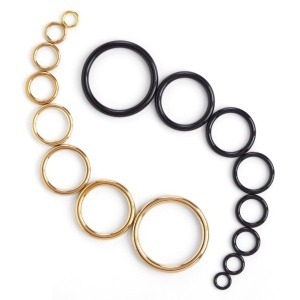 Inele O turnate, alama masiva sau negru lucios, 10-51 mm - Tandy Leather