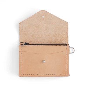 Kit portofel clasic pentru carduri si monede din piele Tandy Leather, cu fermoar si inel D - Img 3