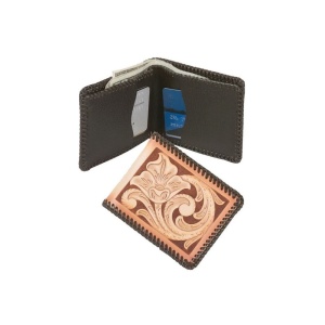 Kit portofel Top Notch din piele de sculptat Tandy Leather, cu interior maro, 11,7 x 8,7 cm - Img 4