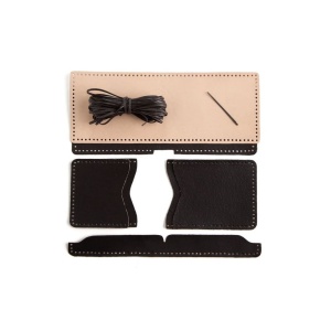 Kit portofel Top Notch din piele de sculptat Tandy Leather, cu interior maro, 11,7 x 8,7 cm - Img 3