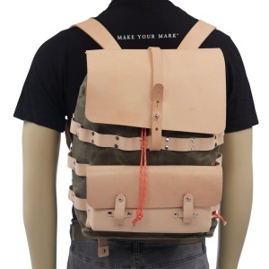 Kit rucsac Explorer din panza cerata si piele Tandy Leather, 33 x 40 x 23 cm - imagine 7