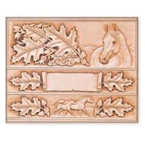 Sablon reutilizabil Craftaid, model curea si portofel cu frunze si cal (Leaves & Horse Belt & Billfold) pentru modelaj piele - Tandy Leather 76580-00 - Img 3