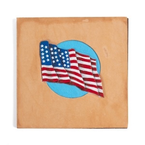 Sablon reutilizabil Craftaid, model steagul SUA (USA Flag) pentru modelaj piele - Tandy Leather 76646-00 - Img 3