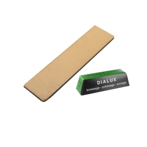 SP150x40.3 Set strop din piele pentru ascutire 150x40 mm cu pasta de ascutire Chrox/Dialux Verde - Img 1