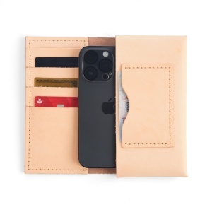 Kit portofel clasic pentru telefon, marime mare, din piele vegetala Tandy Leather - imagine 3