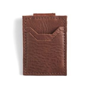 Kit portofel cu clip pentru bani Bison din piele de bizon Tandy Leather, 10 x 7,6 cm