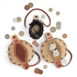 Kit saculet pentru monede cu snur din piele Tandy Leather, 5,7 x 7,3 cm - Img 8