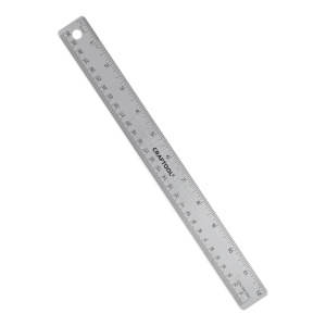 Rigla inox pentru pielarie cu talpa de pluta, 30cm, Tandy Leather