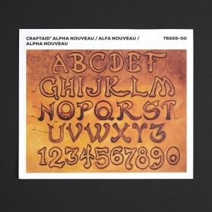 Sablon reutilizabil Craftaid, model alfabet si cifre Alpha Nouveau (Alpha Nouveau) pentru modelaj piele - Tandy Leather 76659-00