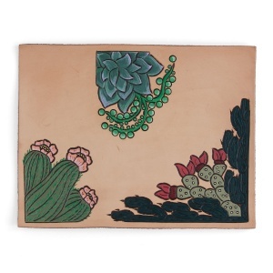 Sablon reutilizabil Craftaid, model cactusi 2 (Cacti 2) pentru modelaj piele - Tandy Leather 76652-00 - Img 3