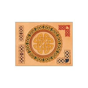 Sablon reutilizabil Craftaid, model cercuri si bordura celtice (Celtic Circles & Border) pentru modelaj piele - Tandy Leather 76610-00 - Img 3