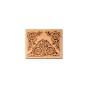 Sablon reutilizabil Craftaid, model colturi florale (Floral Corners) pentru modelaj piele - Tandy Leather 76617-00 - Img 4