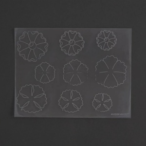 Sablon reutilizabil Craftaid, model flori nr. 1 (Flowers #1) pentru modelaj piele - Tandy Leather 76618-00 - Img 3