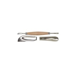 Scula dubla de modelaj in piele naturala | Lingura (5.9 mm) si Lama (7.5 mm) - Img 3