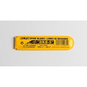 Set 5 lame inox de precizie 9 mm OLFA DKB-5 Japonia, unghi 30° - Img 3