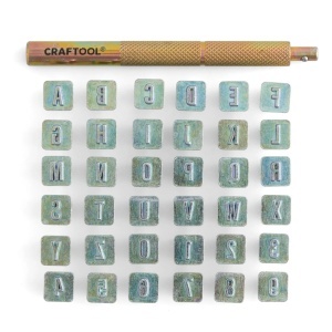 Set stante embosare piele ALFABET litere mari si CIFRE de 6.3 mm, Tandy Leather - Img 3