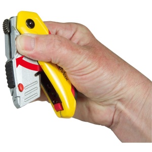 Stanley 0-10-825, Cutter FatMax pliabil cu lama retractabila, 160mm + 3 lame trapezoidale 62mm - Img 3