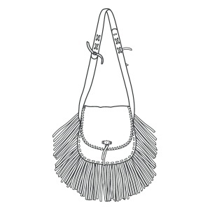 Tipar hartie geanta cu franjuri Janis (Janis Fringe Bag) - Tandy Leather 56452-00
