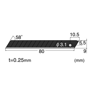 BA-54P Set 50 lame cutter segmentate , EXTRA SHARP de tip A - 9mm, NT Cutter - Img 5