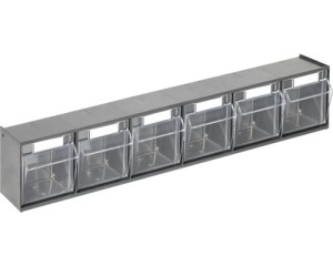 Cutie organizator industrial cu 6 recipiente transparente 600 x 113 x 75 mm - Img 4