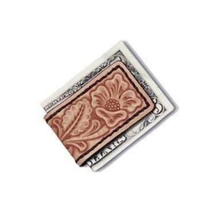 Kit clip magnetic pentru bani din piele Tandy Leather, cu interior maro, 4,9 x 7,6 cm - Img 9
