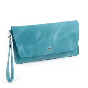 Kit geanta de mana (wristlet) Addison din piele Tandy Leather, aqua, 25 x 14 x 6 cm - imagine 5