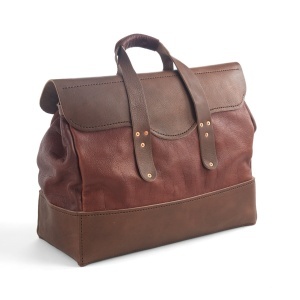 Kit geanta de voiaj Bison din piele maro Tandy Leather, 48 x 38 x 20 cm - imagine 4
