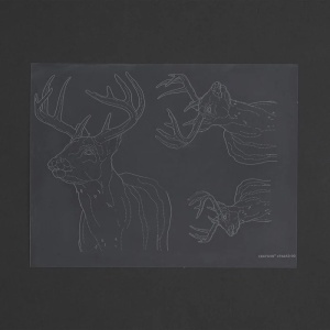 Sablon reutilizabil Craftaid, model cerb (fauna salbatica) (Wildlife Deer) pentru modelaj piele - Tandy Leather 76643-00 - Img 2
