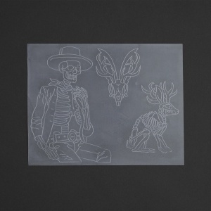Sablon reutilizabil Craftaid, model jackalope din sud-vest (Southwestern Jackalope) pentru modelaj piele - Tandy Leather 76656-00 - Img 2