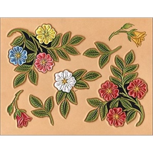 Sablon reutilizabil Craftaid, model trandafirul desertului (Desert Rose) pentru modelaj piele - Tandy Leather 76603-00 - Img 3