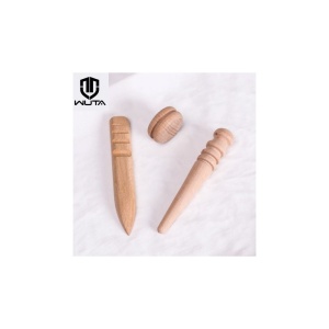 Scula din lemn pentru lustruit si finisat margini piele Wuta (Rotund / Plat / Disc) - Img 2