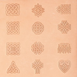 Set de stante de embosare 3D Craftool cu modele celtice, 12 capete de stanta si maner - Tandy Leather 8161-00 - Img 2