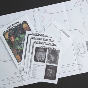 Set tipare pentru accesorii de motocicleta (Motorcycle Accessory Pattern Pack) - Tandy Leather 62667-00 - Img 2