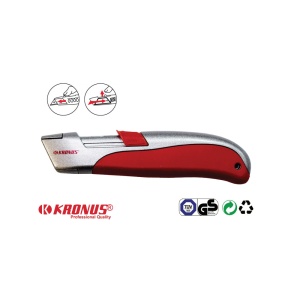 7556SS Cutter 18 mm cu dubla securitate autoretractabil + set 10 lame SK5, KRONUS - Img 5