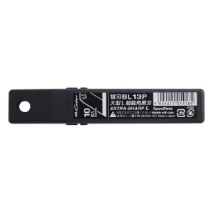 BL13P Set 10 lame cutter negre, EXTRA SHARP de tip L- 18 mm, NT Cutter - Img 3