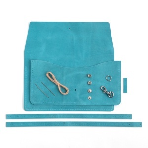 Kit geanta de mana (wristlet) Addison din piele Tandy Leather, aqua, 25 x 14 x 6 cm - imagine 2