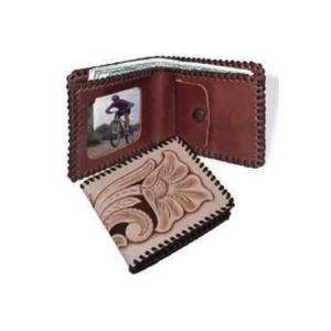 Kit portofel Lancer din piele Tandy Leather, cu buzunar pentru monede si fereastra ID - Img 6